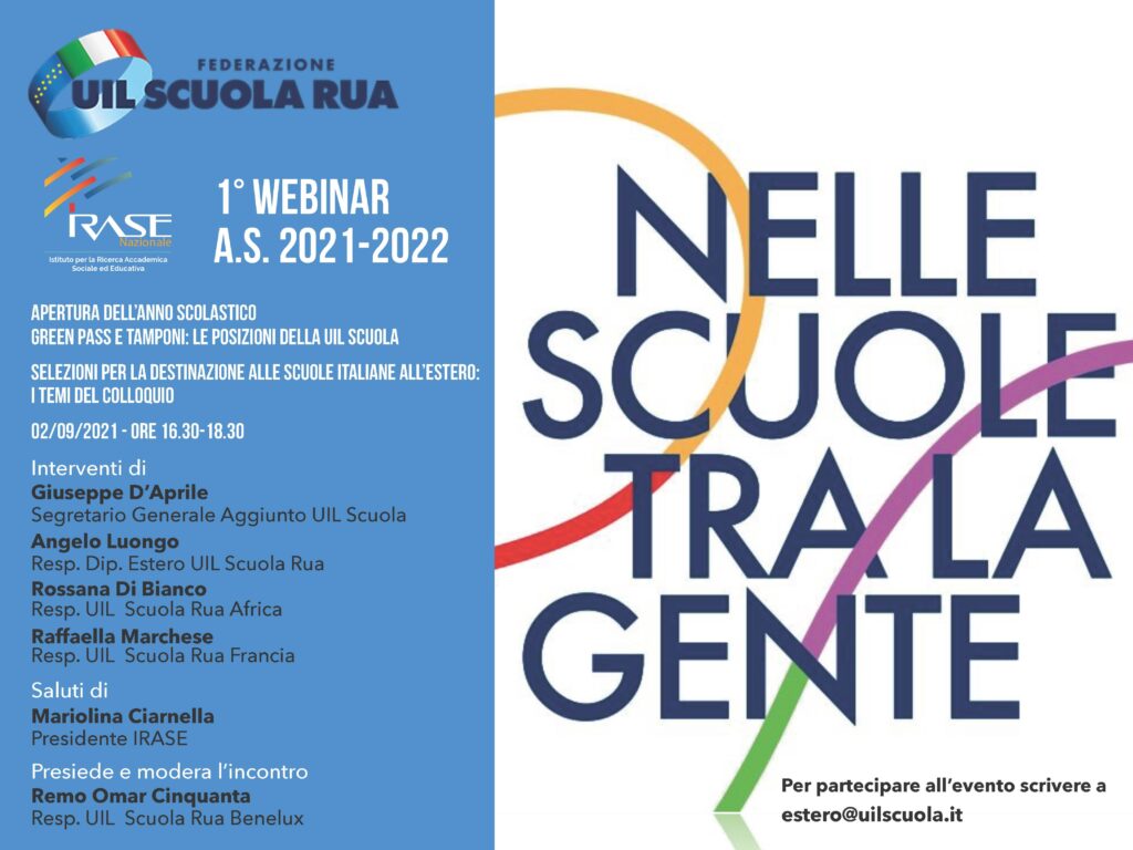 Covid / Scuole italiane all’estero: il punto nel seminario internazionale Uil Scuola