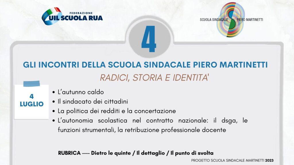 4 / Gli incontri della Scuola Sindacale Piero Martinetti – Radici, storia, identità