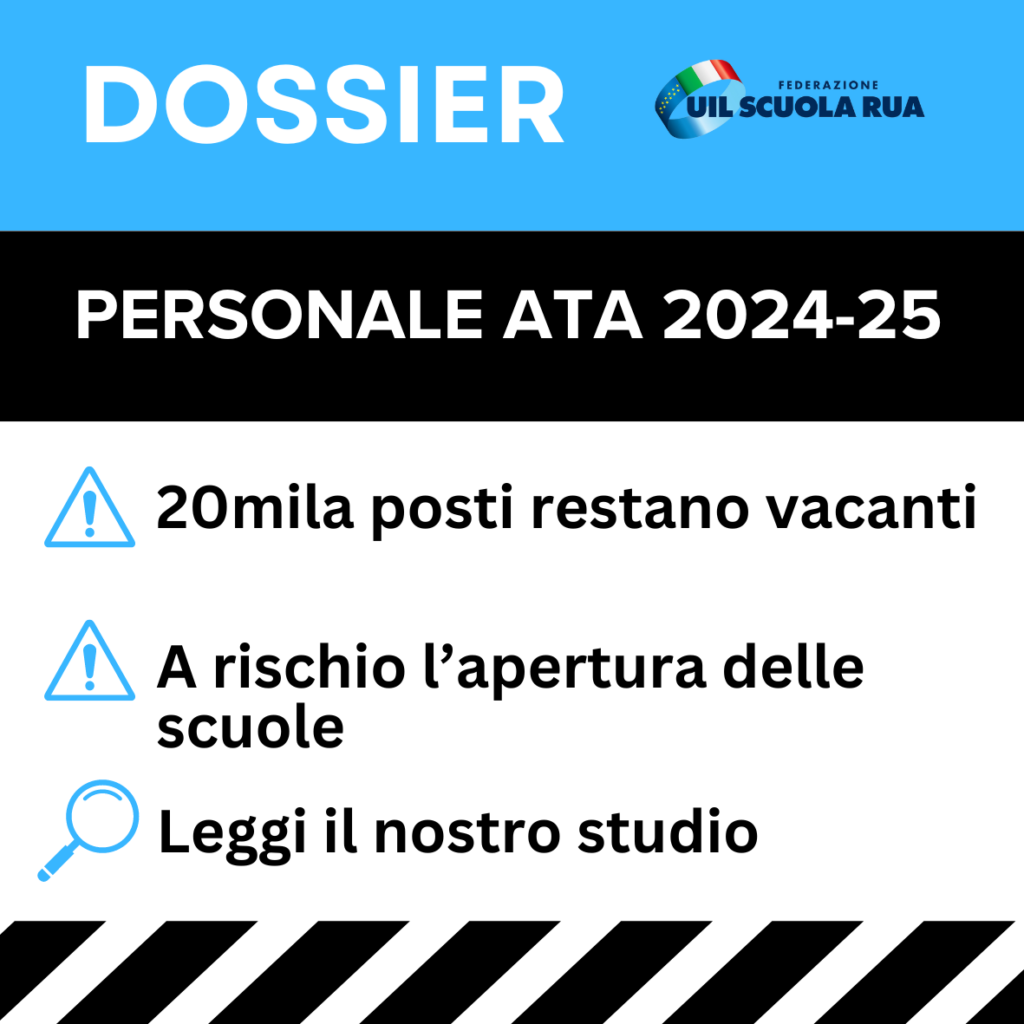 Ruoli ATA a.s. 2024/25: 20mila posti restano vacanti. A rischio l’apertura delle scuole