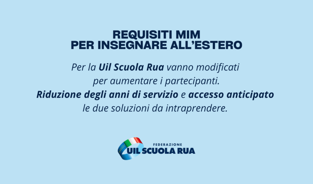 Requisiti MIM per insegnare all’estero, Uil: vanno modificati per aumentare i partecipanti