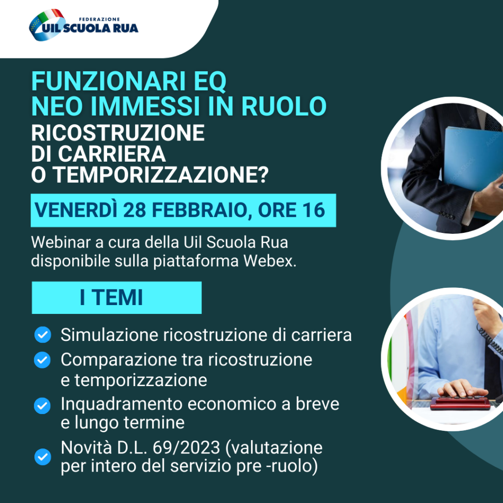 Funzionari EQ neo immessi in ruolo – Venerdì 28 febbraio webinar Uil Scuola