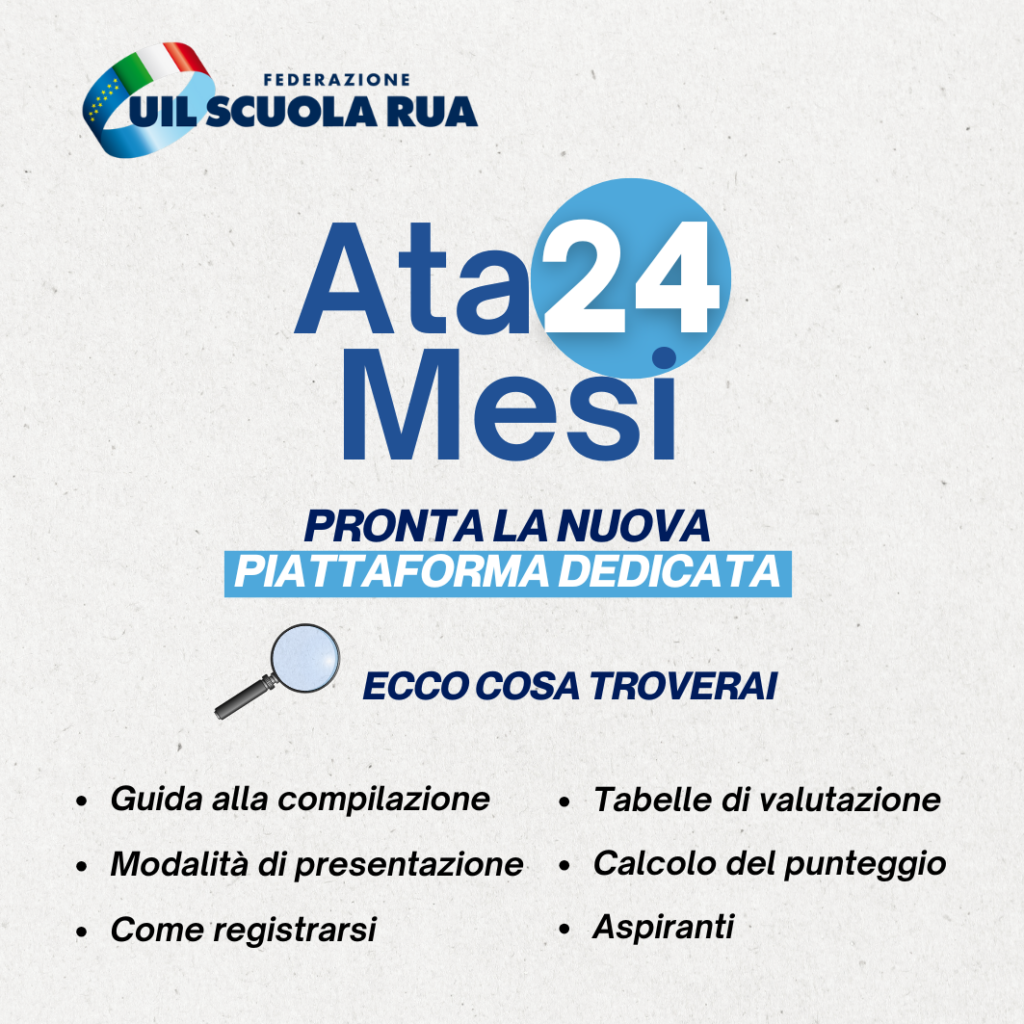 ATA 24 mesi, online la piattaforma Uil Scuola Rua